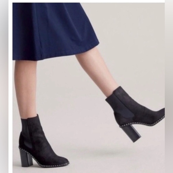 Rag & bone Romi studded ankle boots booties black leather suede heel 38 or 7.5-8 - Picture 1 of 6